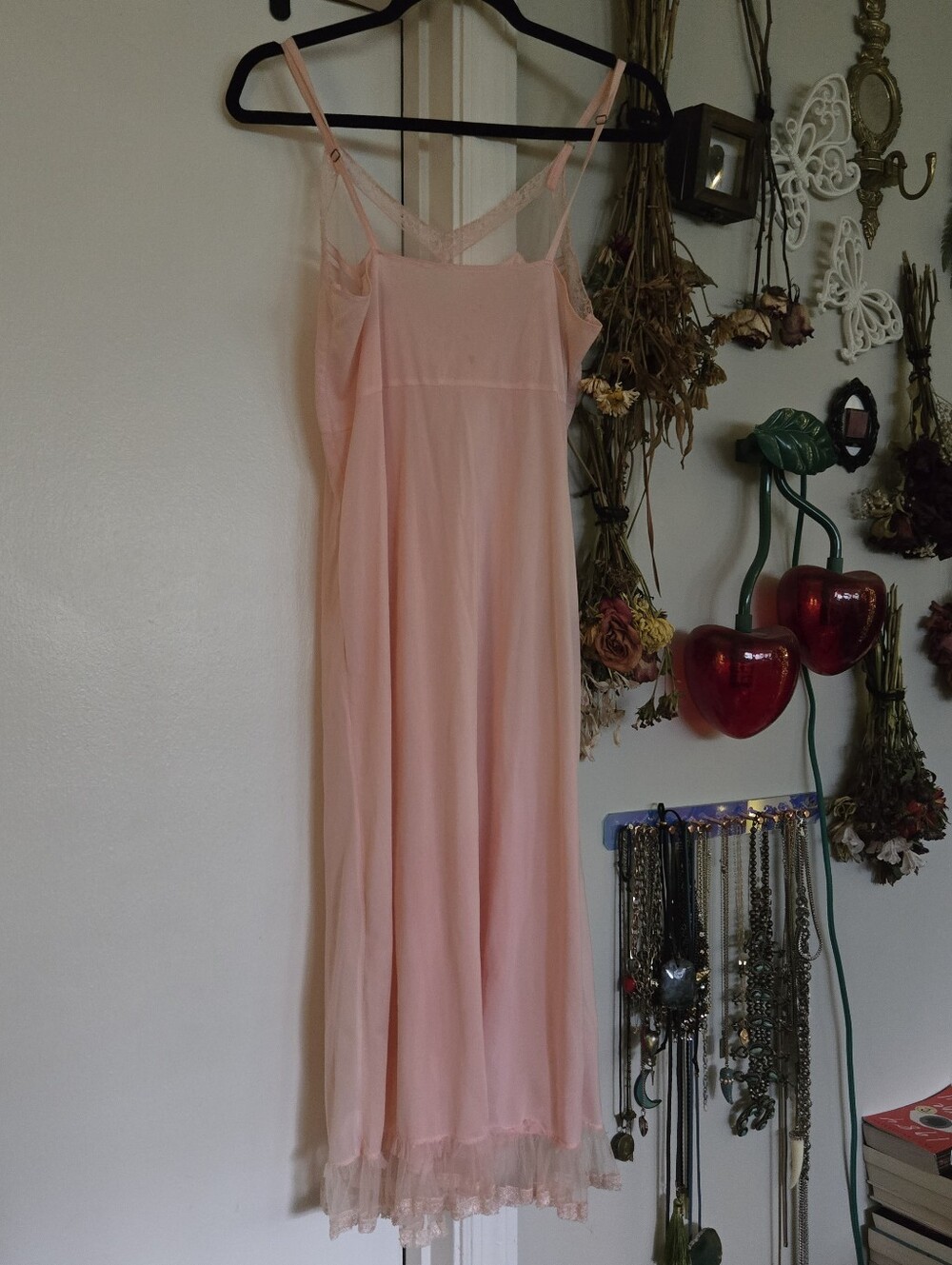 Vintage Ethereal Light Pink Nightgown Slip Dress - Picture 6 of 7